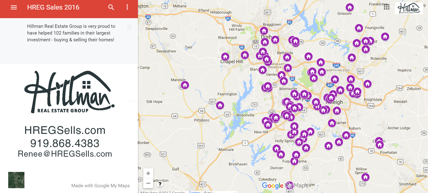 2016 Hillman Real Estate Group Sales Map